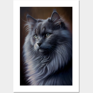 Nebelung cat Posters and Art